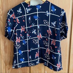 Julien David Silk Cropped Blouse Made in Japan